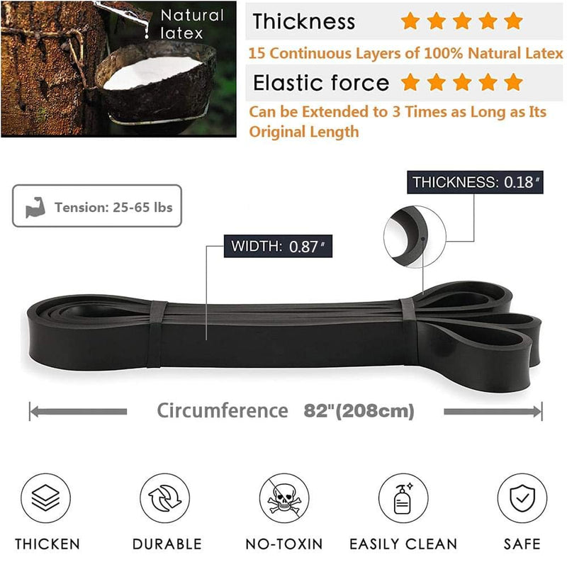 [Australia - AusPower] - Tifereth Pull-Up Bands Resistance-Bands Exercise-Bands - Pull up Assistance Bands Workout Bands Resistance for Women Long Resistance Bands Resistance Loop Bands Perfect for Gym Home Black (25-65lbs) 