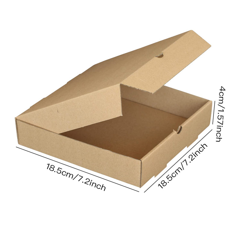 [Australia - AusPower] - 15 Pcs Pizza Boxes, 7.3 x 7.3 x 1.57" Kraft Corrugated Pizza Boxes Cardboard Boxes Take Out Containers Gift Packing Boxes Takeaway Mailing Shipping Storage Boxes for Pizza, Cake, Cookies, Food (7 inch) 7 inch 