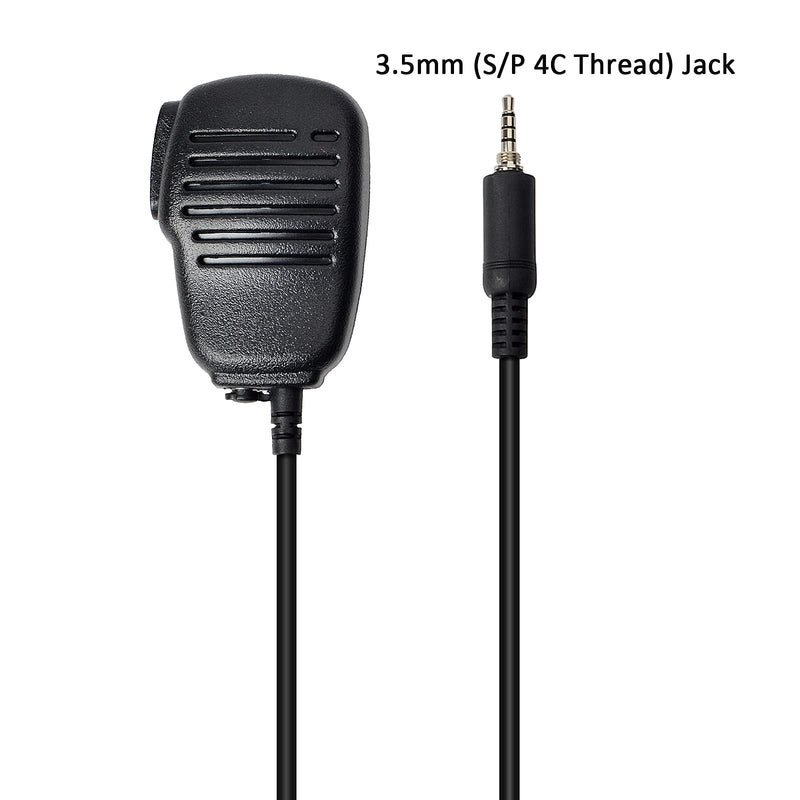 [Australia - AusPower] - HYS Low Profile Speaker Microphone IP 54 Shoulder Speaker Mic with Durable Outer Casing (3.5mm S/P 4C Thread) Jack for YAESU/Vertex/Icom VX-6R VX-7E IC-4300 IC-4350 FTH-307 FTH-108 Radio 