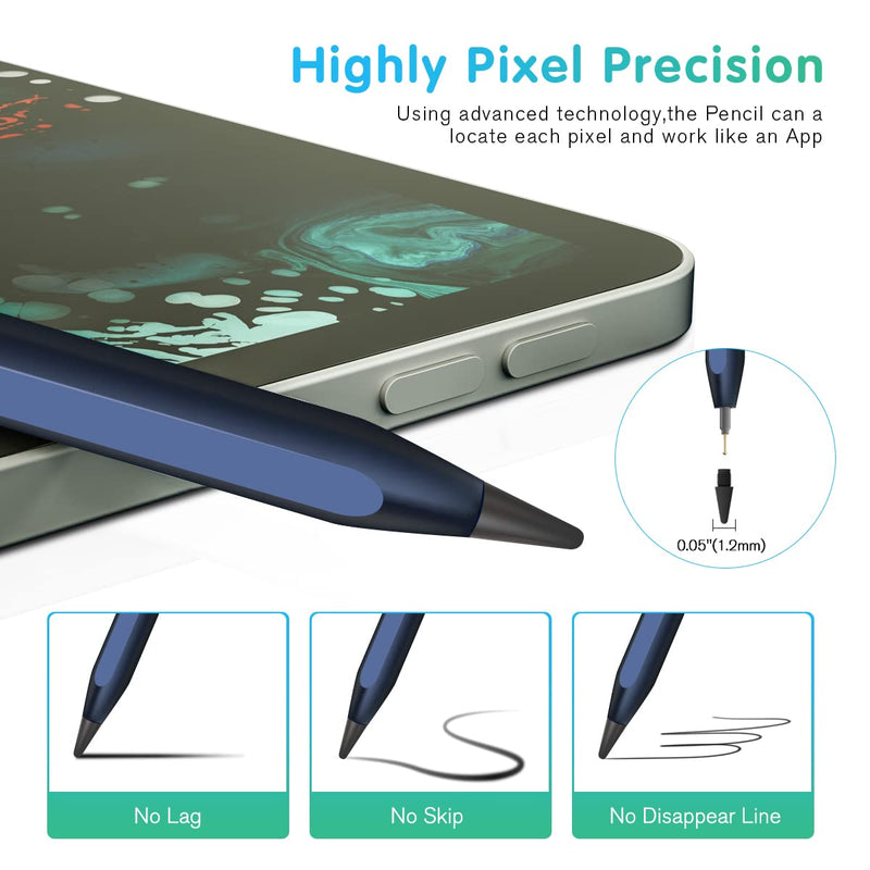 [Australia - AusPower] - Stylus Pencil for iPad 9th Generation, Active Pen with Palm Rejection Compatible with (2018-2022) Apple iPad 9th 8th 7th Gen/iPad Pro 11 & 12.9 inches/iPad Air 4th 5th Gen/iPad Mini 6th Gen (Blue) Blue 