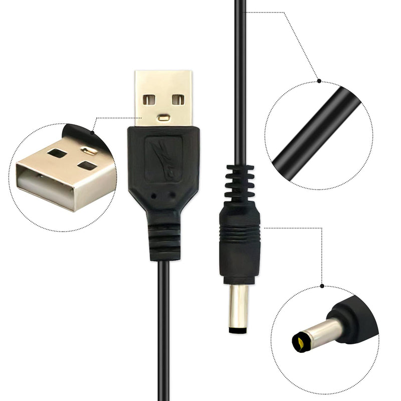 [Australia - AusPower] - CenryKay DC Power Cord USB to DC 3.5mm x 1.35mm Barrel Jack Adapter Connector Charging Cable Plug for USB HUB(5PCS) 