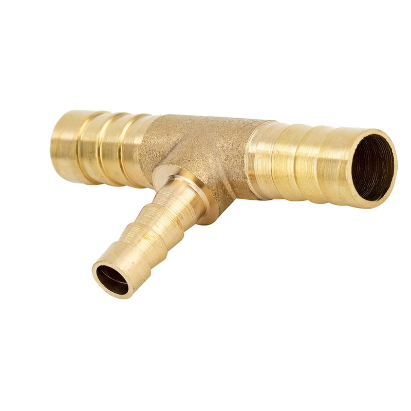 [Australia - AusPower] - Metalwork Brass Reducing Hose Barb Splice T-Fitting, Reducer Tee Union Mender Joiner, 12mm Barb x 10mm Barb x 12mm Barb, 1/2" x 3/8" x 1/2" Hose ID (Pack of 2) 12mm x 10mm x 12mm Pack of 2 