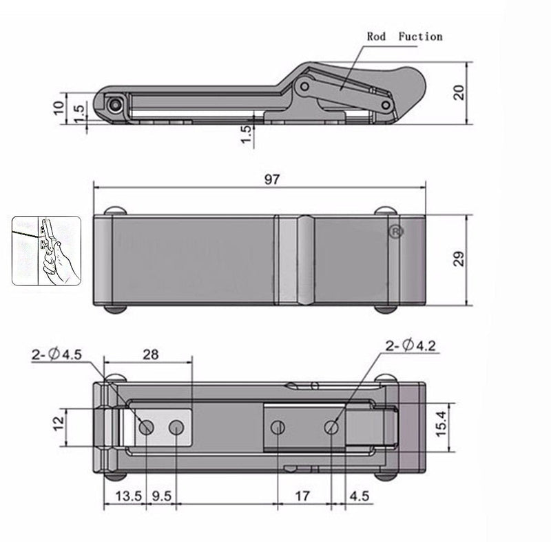 [Australia - AusPower] - X-Haibei 4 inch Flexible Draw Latch Soft White Rubber Over Center Boat Latch Door Handle 