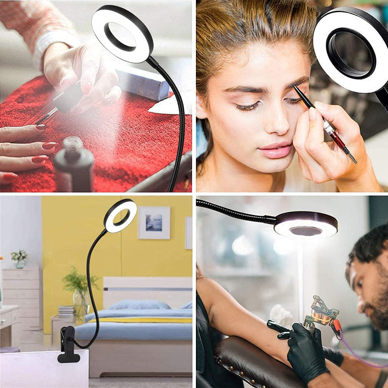 [Australia - AusPower] - W-LITE 6W LED USB Reading Light Clip Laptop Lamp for Book,Piano,Bed Headboard,Desk, Eye-Care 2 Light Color Switchable, Adapter Included, Black 