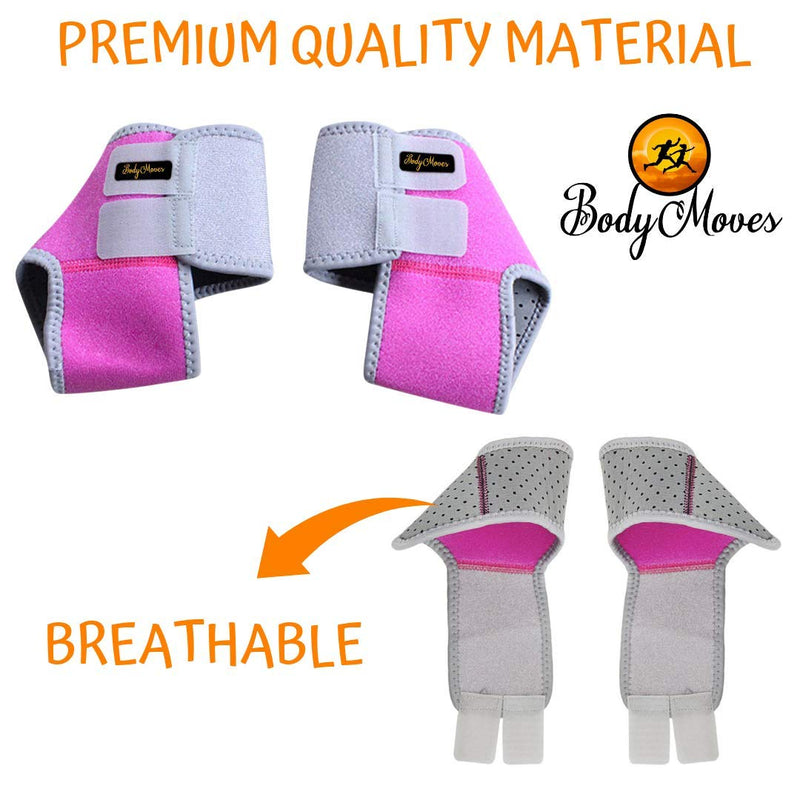[Australia - AusPower] - BodyMoves Kid's Ankle brace support PLUS Hot and Cold Ice Pack (Sweet Pink, MED for Big KIds (US 3.5-7)) Sweet Pink MED for Big KIds (US 4-7) 