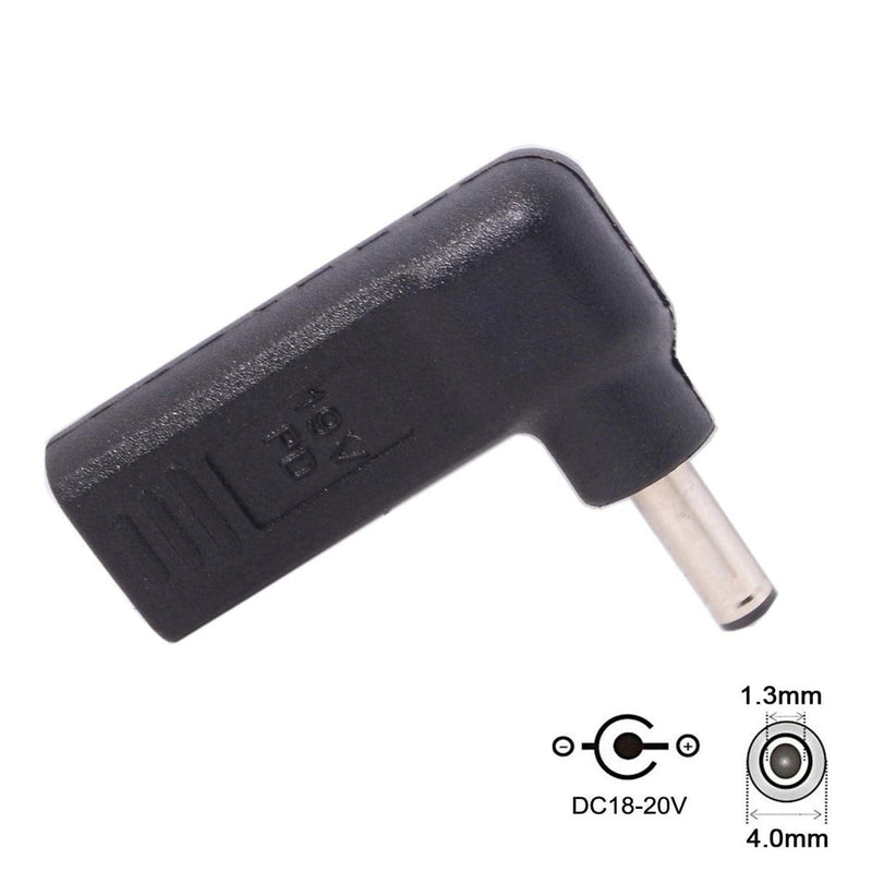 [Australia - AusPower] - Cablecc USB 3.1 Type C USB-C to DC 19V Adapter PD Emulator Trigger 90 Degree Angled (4.0x1.3mm) DC4.0x1.3mm 