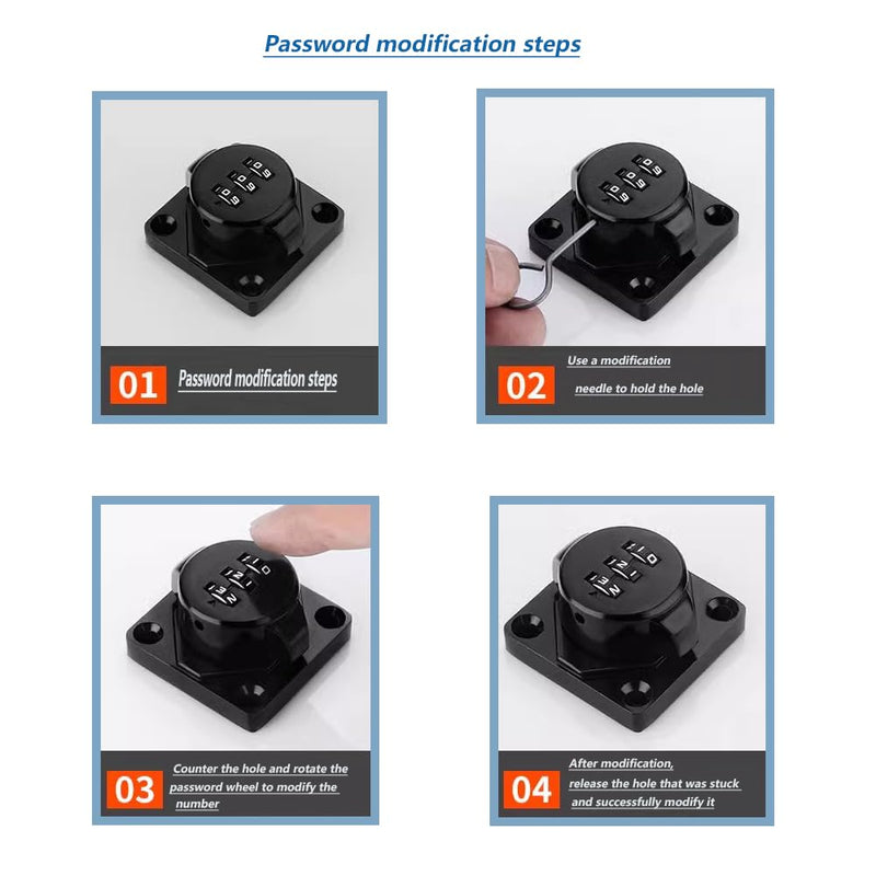 [Australia - AusPower] - Knob Buckle Lock Home Cabinet Combination Lock Cabinet Door Combo Lock Cabinet Barn Door Bathroom Outdoor Garden (Black) 