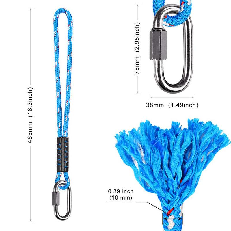 [Australia - AusPower] - BeneLabel Poseidon Series Sewn Prusik Loops Ropes, Safety, 19.6", Diameter 0.39", 2 Pack, Blue 
