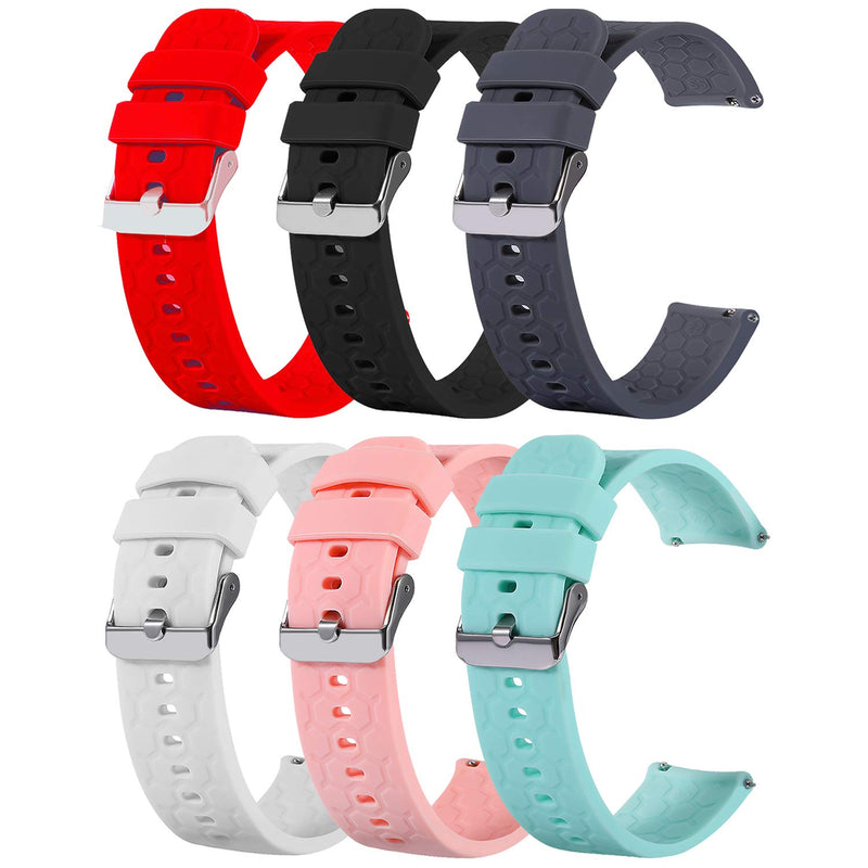 [Australia - AusPower] - Bands Compatible with Veryfitpro Smart Watch ID205/ID205L/ID215G/ID205U/ID205S/ID216/Uwatch 3/Uwatch Ufit/Uwatch GT, Soft Silicone Quick Release Bands Multicolor-6Pack 