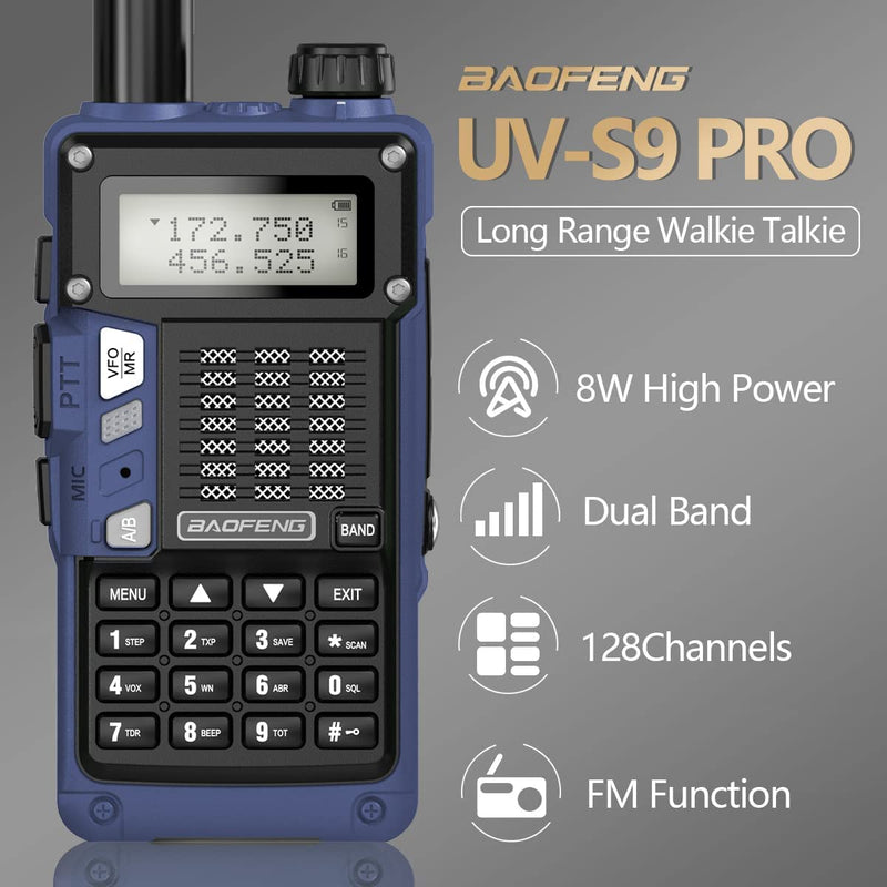 Baofeng Radio Handheld Ham Radio Uv S9 Pro 8w High Power Dual Band Portable Two Way Radio With 1126