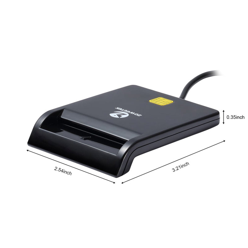 [Australia - AusPower] - ZOWEETEK CAC Card Reader Military, Smart Card Reader DOD Military USB Common Access CAC, Compatible with Windows, Mac OS and Linux 