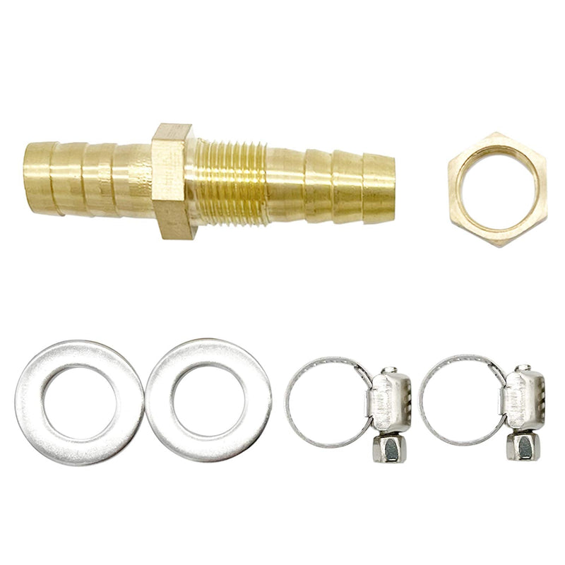 [Australia - AusPower] - Metaland Brass 1/4" Hose Barb Bulkhead Fitting Thru-Bulk Straight Adapter for Water Fuel Air 