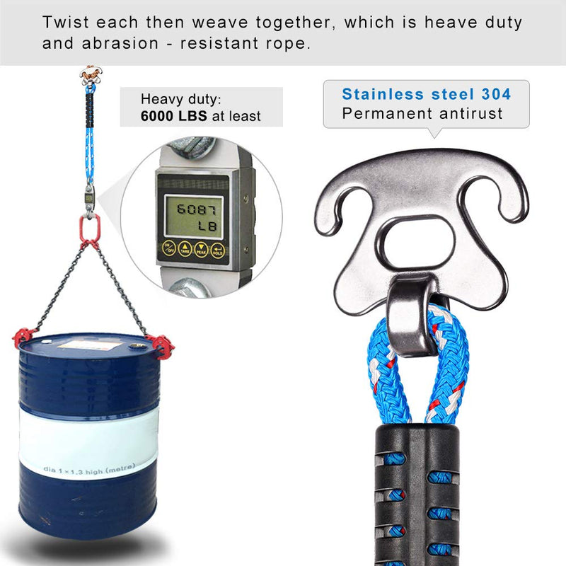 [Australia - AusPower] - BeneLabel Heavy Duty Boat Tow Harness, Tow Rope Quick Connector for Tubing with Stainless Steel Connector, Water Sport Towable Connector 18'' 