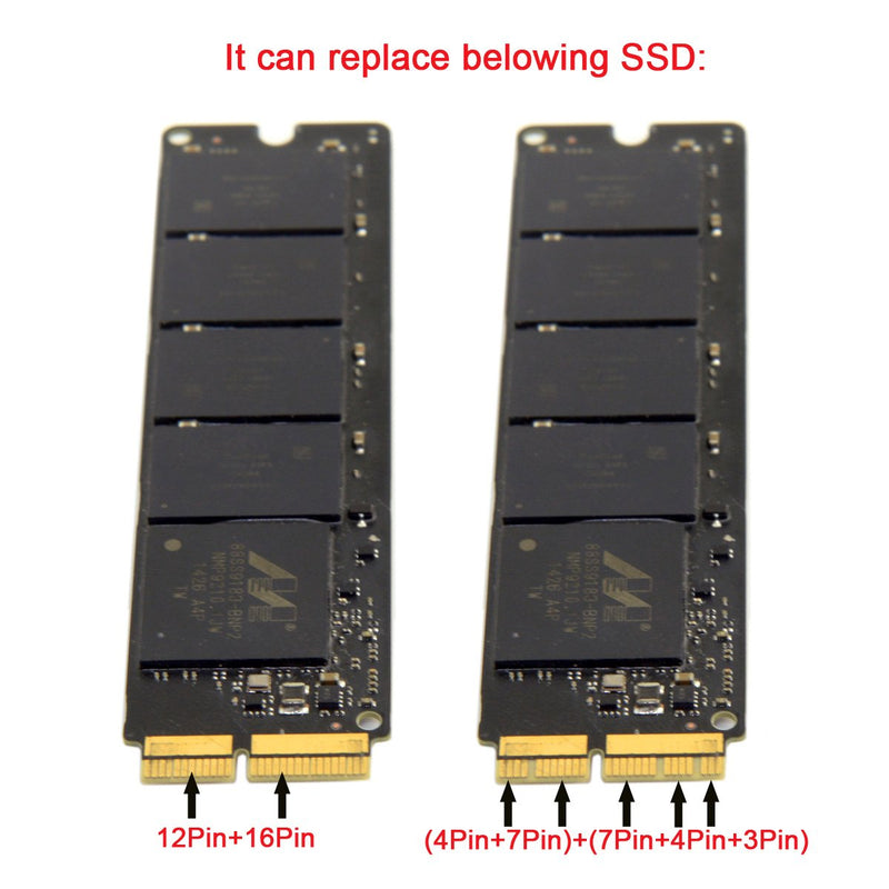 [Australia - AusPower] - NFHK 12+16pin 2014 2015 Mac to M.2 NGFF M-Key AHCI SSD Convert Card for MAC A1493 A1502 A1465 A1466 Green NVME SSD to MAC 2013-2017 