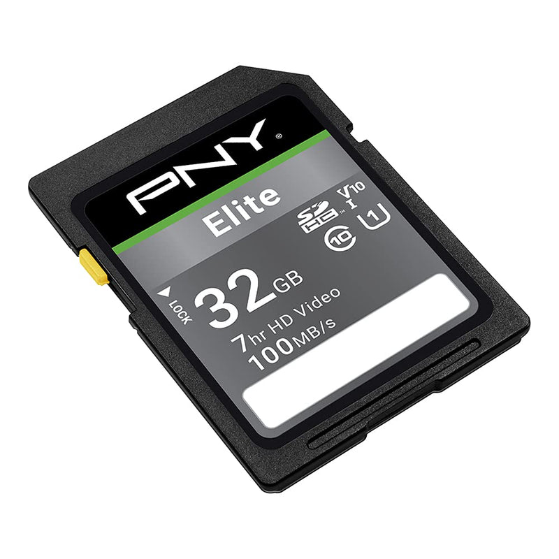[Australia - AusPower] - PNY 32GB Elite Class 10 U1 V10 SDHC Flash Memory Card - 100MB/s, Class 10, U1, V10, Full HD, UHS-I, Full Size SD 