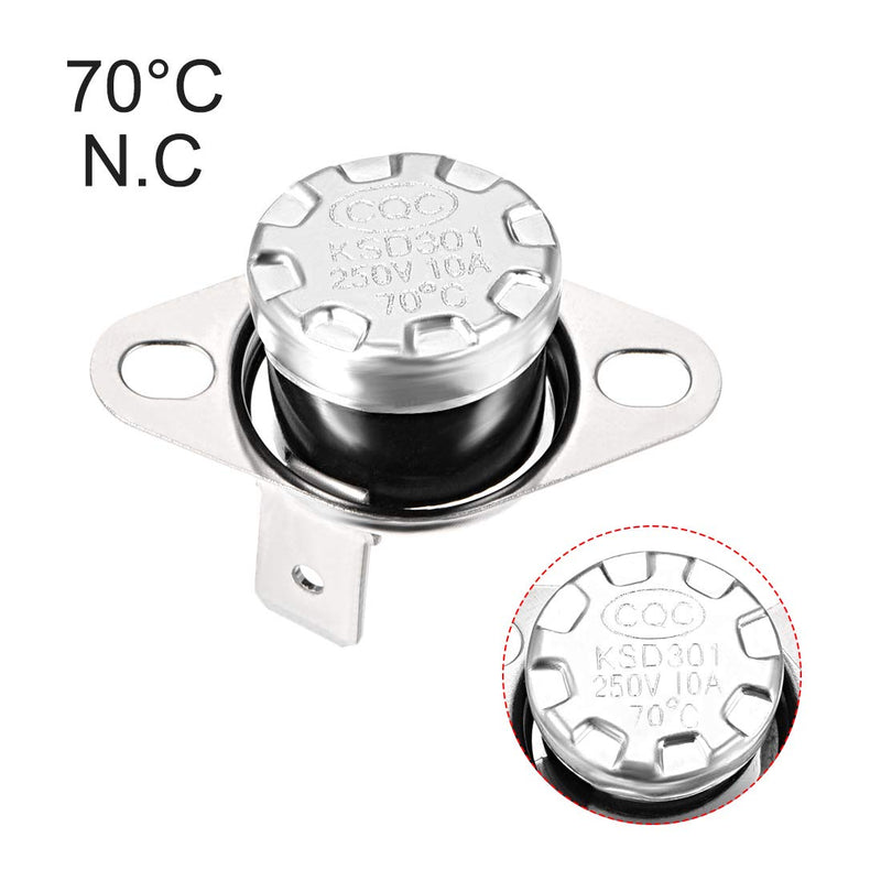 [Australia - AusPower] - uxcell KSD301 Thermostat 70°C/158°F 10A N.C Adjust Snap Disc Temperature Switch for Microwave,Oven,Coffee Maker 2pcs 