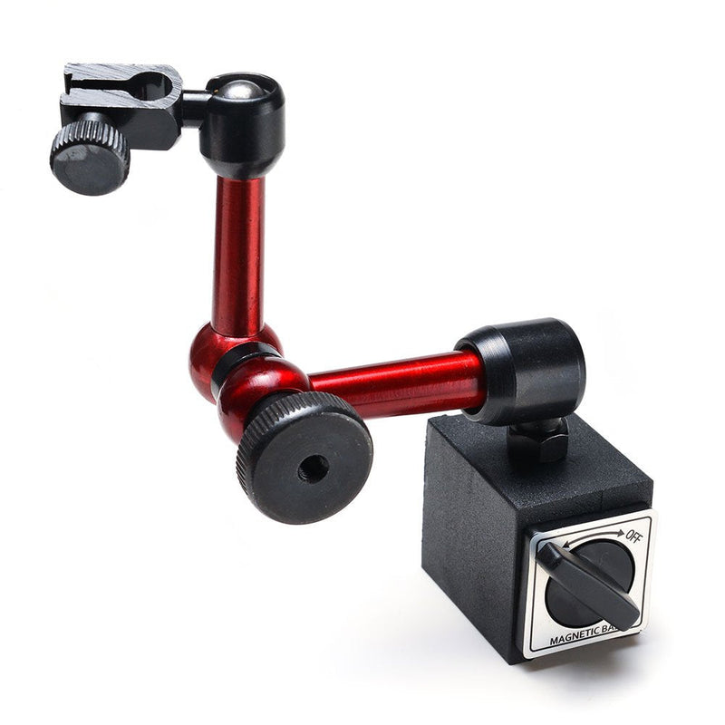 [Australia - AusPower] - AGPtek 3-Joint Red Adjustable Magnetic Base Holder for Digital Dial Indicator 