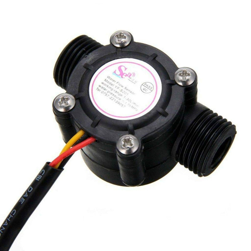 [Australia - AusPower] - DAOKI 2Pcs Water Flow Sensor 1-30L/min 1/2" Control Fluid Flowmeter Switch G1/2 Counter 1-30L/min Meter for Arduino Flowmeter Measure Temperature Instrument 