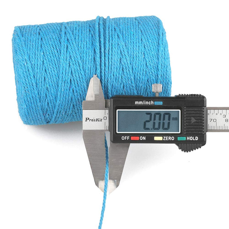 [Australia - AusPower] - 200M/656 Feet Cotton String,Lake Blue String,Cotton Cord Craft String Bakers Twine for DIY Crafts and Gift Wrapping-2mm 2mm x 656 ft Lake Blue 