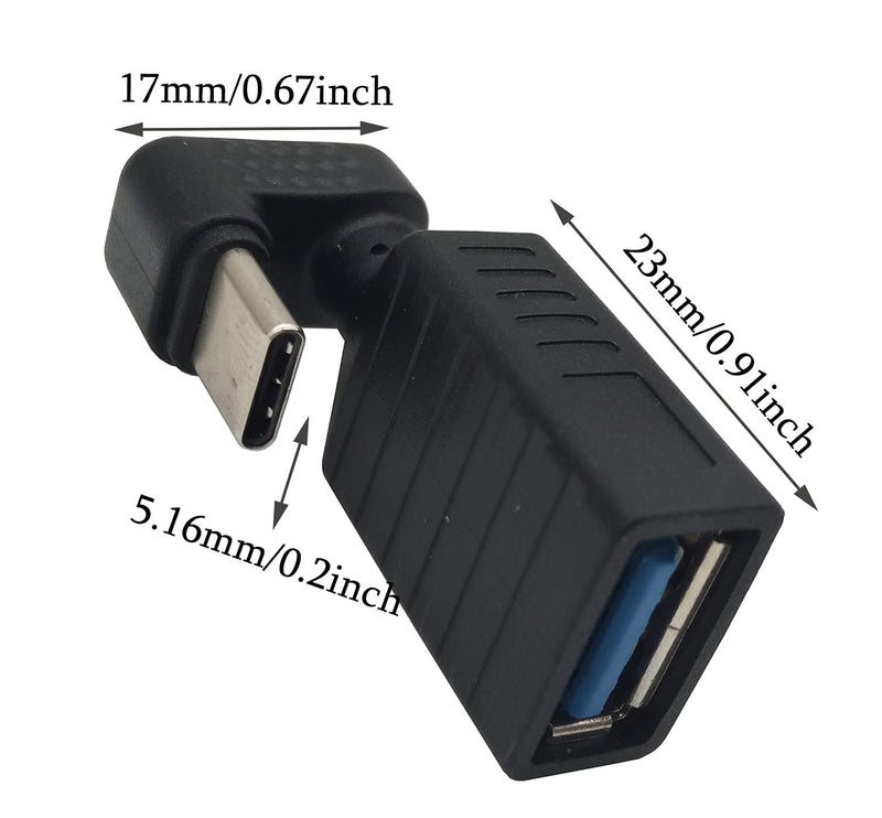 [Australia - AusPower] - Traovien USB C 180 Degree Adapter, (2 Pack) USB Type C U Shape Adapter,180 Degree USB C Male to USB 3.0 A Female Adapter Convertor Extension for Laptop, Tablet, Mobile Phone 