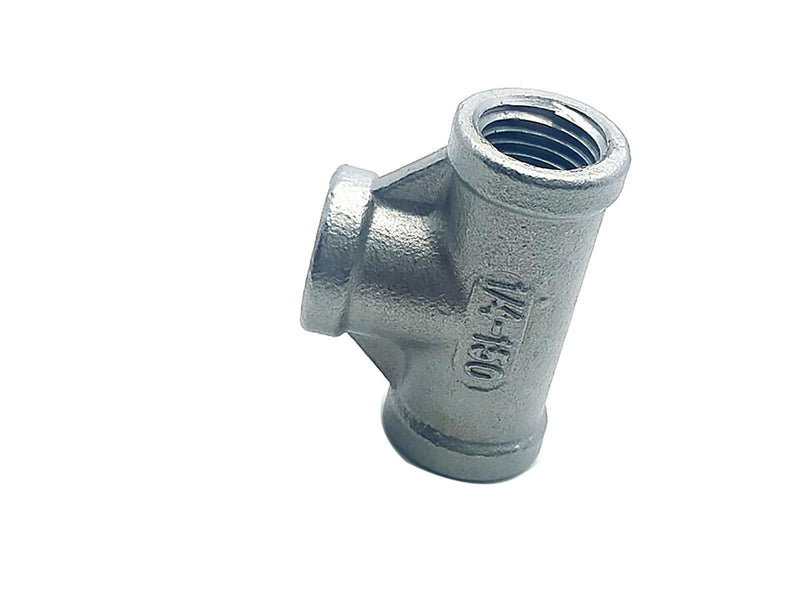 [Australia - AusPower] - 2pcs 1/4" Tee T 3 Way Female 304 SS Threaded Connector Pipe Fitting NPT 