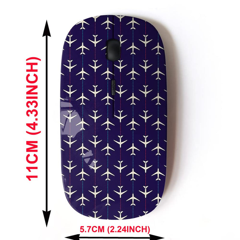 [Australia - AusPower] - 2.4G Wireless Mouse with Cute Pattern Design for All Laptops and Desktops with Nano Receiver - Airplanes 
