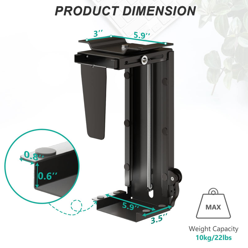 [Australia - AusPower] - WALI Bundle – 2 Items: Under Desk Computer Mount and Free Standing Dual LCD Monitor Fully Adjustable Desk Mount Stand 