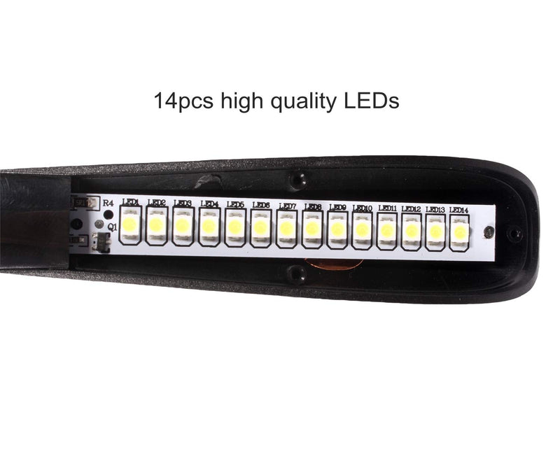 [Australia - AusPower] - EBYPHAN Dimmable USB Lamp, Flexible USB Keyboard Light, Mini USB Light for Laptop (14-LED-Bead, 3-Level Adjustable Brightness, On/Off Touch Switch, Black) 
