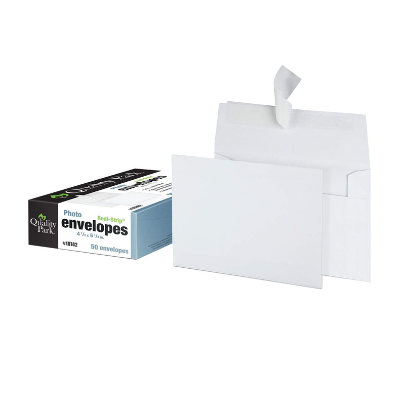 [Australia - AusPower] - Quality Park 4 x 6 Photo Envelopes, Self-Sealing, for Photos, Invitations and Announcements, 24 lb White Wove, 4-1/2 x 6-1/4 Inches, 50 per Box (QUA10742) 50 Count 