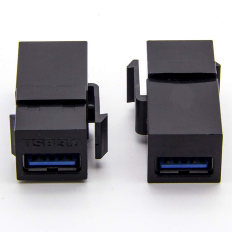 [Australia - AusPower] - AYECEHI USB 3.0 Keystone Jack Inserts (3 Pack) Female to Female Adapters Coupler Insert Snap-in Connector Socket Adapter Port for Wall Plate Outlet Panel - Black 