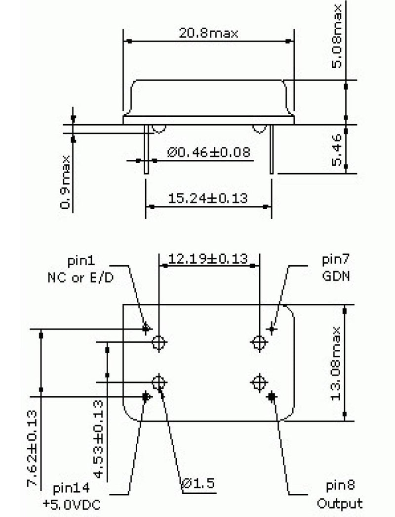 [Australia - AusPower] - 50 MHZ Full Can Footprint Dip14 3V3-5V Crystal Oscillator 2 PCS 
