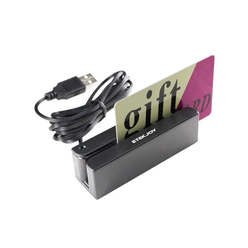 [Australia - AusPower] - ETEKJOY USB 3-Track Magnetic Stripe Card Reader POS Credit Card Reader Swiper MagStripe Swipe Card Reader ET-MSR90 