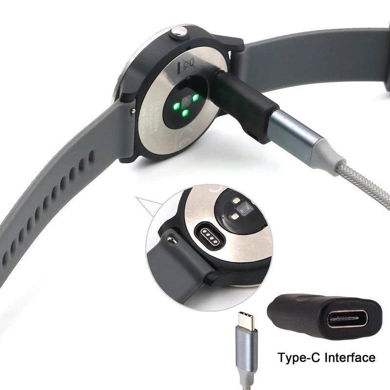 [Australia - AusPower] - Yeebline 2-Pack Type C to Charger Adapter, Compatible with Garmin Fenix 5/Fenix 6/Fenix 6X/Venu/Vivoactive 3, USB-C Female to for Garmin Smart Watchs Charing Connector Male Adapter 