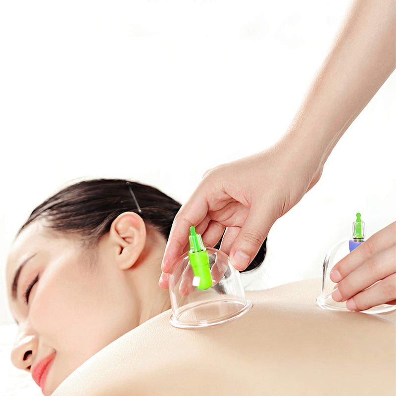 [Australia - AusPower] - Healifty 12 Cups Cupping Therapy Sets for Health Care, Chinese Massage Cupping Therapy Kits Vacuum Suction Cups for Muscle Soreness Pain Relief 