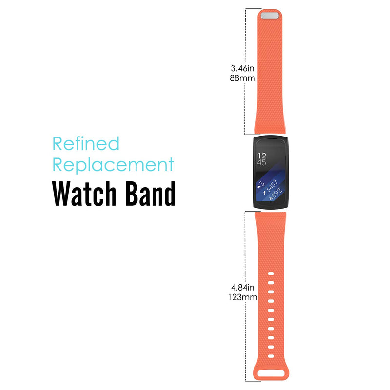 [Australia - AusPower] - MoKo Watch Band Compatible with Samsung Gear Fit2 / Gear Fit2 Pro, Soft Silicone Replacement Sport Band for Samsung Gear Fit 2 SM-R360 / Fit 2 Pro Smart Watch, Orange (Fits 5.90"-8.38") 