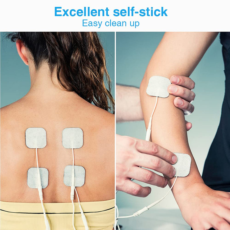 [Australia - AusPower] - TENS Unit Replacement Pads, 24 2x2" Non Irritating Premium Reusable Electrode Pads, TENKER 3rd Gen Latex-Free Self-Adhesive Electrotherapy Patches for Electrical Stimulation, Stim Pads Design 