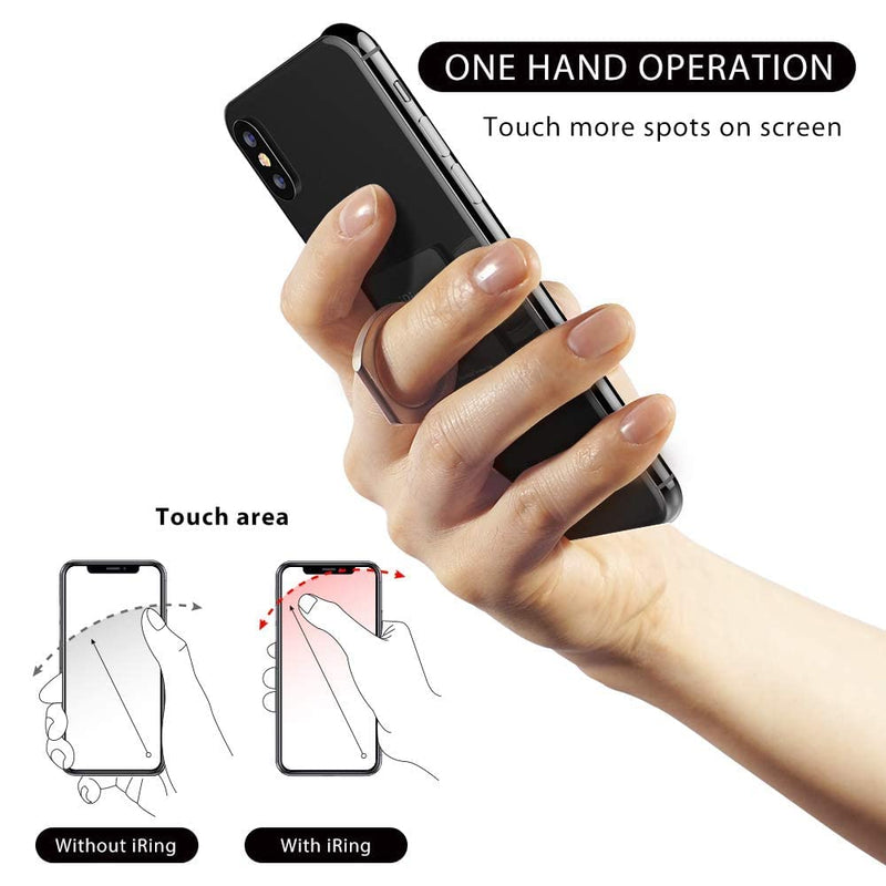 [Australia - AusPower] - iRing Original, Made in Korea, Phone Ring Holder, Cell Phone Grip Stand, Compatible with iPhone, Galaxy, and Other Smartphones.(Matt Black) Matt Black 