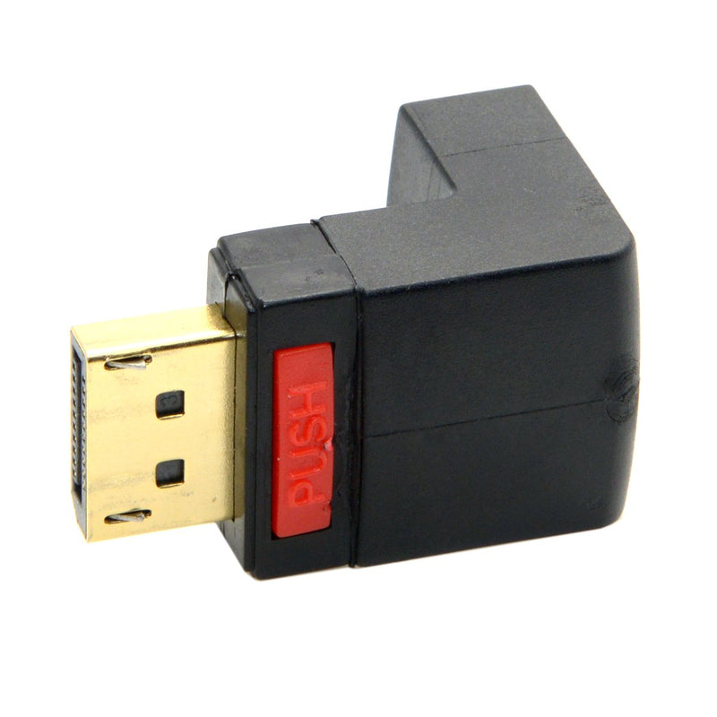 [Australia - AusPower] - CY DP DisplayPort Male 90 Degree Up Angled to Female Extension Adapter Converter Black 