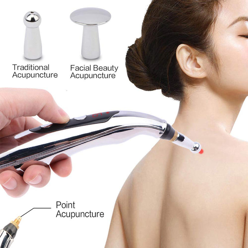 [Australia - AusPower] - Acupuncture Pen USB Rechargeable, Accupressure Pen Pain Relief Tools Powerful Meridian Energy Pen Massage Pen with 2 Massage Gel Usb Powered 