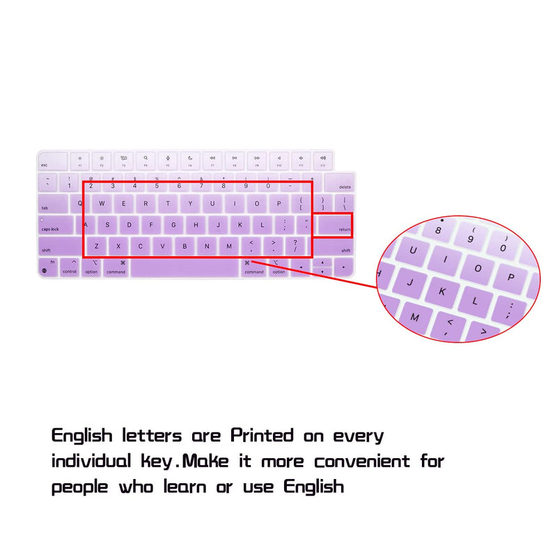 [Australia - AusPower] - HRH Silicone Keyboard Cover for Apple iMac 24 Inch 2021 Newest Magic Keyboard with Touch ID A2449 Keyboard Cover Protector Skin,for Apple iMac 24 Inch M1 Chip 2021 Magic Keyobard A2450-Mint Purple Mint purple 