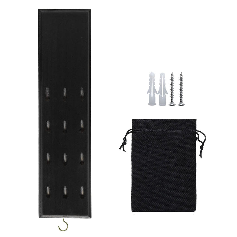 [Australia - AusPower] - Darts Caddy Wall Mounted Darts Holder/Stand/with Metal Hook, Accessory Storage Bag, Displays 12 Set of Steel/Soft Tip Darts Black 