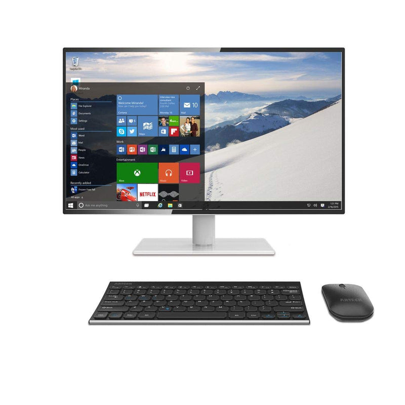 [Australia - AusPower] - Arteck Bluetooth Keyboard and Mouse Combo Ultra Compact Slim Stainless Full Size Keyboard and Ergonomic Mice for Computer/Desktop/PC/Laptop/Surface and Windows 10/8/7 Built in Rechargeable Battery 