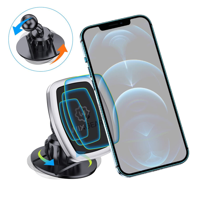 [Australia - AusPower] - WixGear Universal Stick On Swivel Mount (2 Pack) Dashboard Magnetic Phone Holder for Car, Phone Mount for Car for Cell Phones and Mini Tablets with Fast Swift-snap (New Upgraded Swivel Stick On Mount) 
