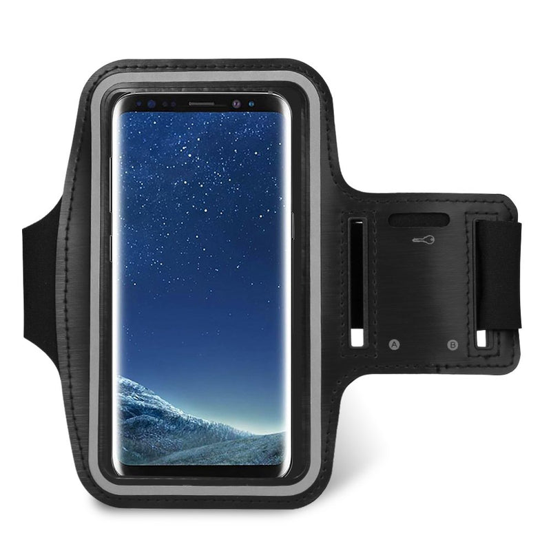 [Australia - AusPower] - Sports Running Armband w/Key Holder & Reflective Band Compatible for Samsung Galaxy S21 S20 S10+ / Note 10 / A20 A30 A50 A51 M10 M20 / OnePlus 7 Nord/Nokia 2.3/9 PureView/Sony Xperia 5 10 II 