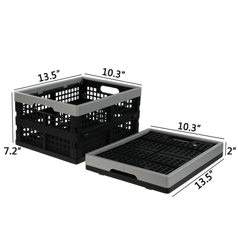 [Australia - AusPower] - Jekiyo 16-Liter Folding Crates Storage, Collapsible Container Plastic, Set of 1 black 