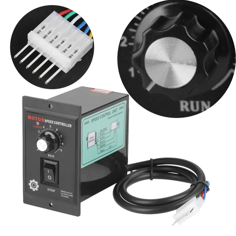 [Australia - AusPower] - Speed Control 220V 400W Motor, Ascend Speed Controller, 400w AC 220V Motor Speed Controller, AC Motor Speed Controller Switch for Various Speed Control Drive Devices 