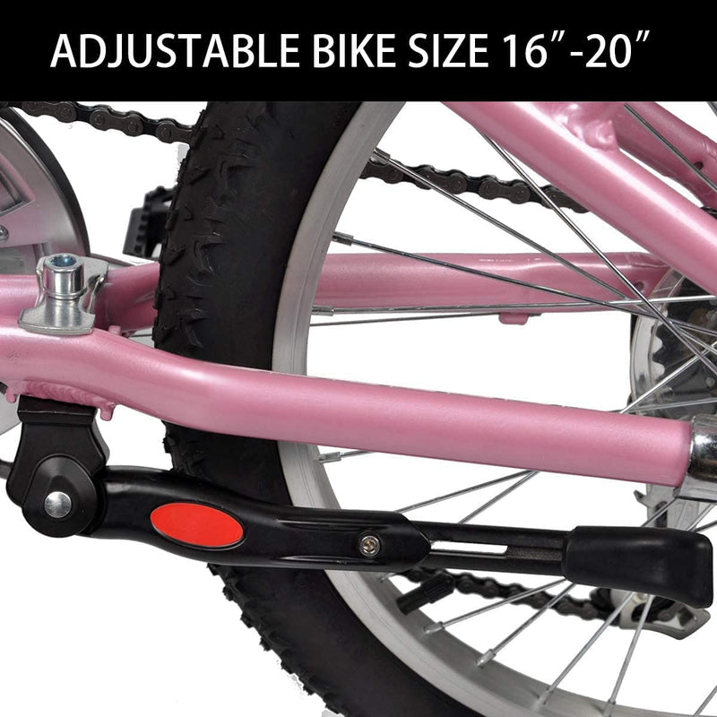 [Australia - AusPower] - Cyfie Bike Kickstand for 16 18 20 Inch Kids Bicycle Adjustable Center Mount Bicycle Kickstands Bike Stand for 16-20inch Mountain Bike/Road Bicycle/Adult Bike/Sports Bike 