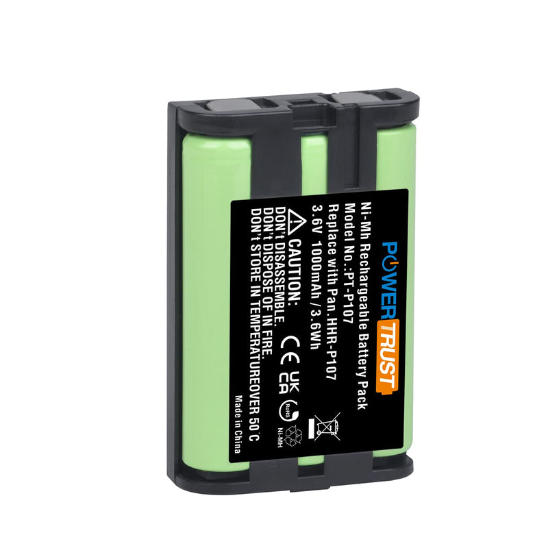 [Australia - AusPower] - PowerTrust 1000mAh HHR-P107 Cordless Phone Battery Compatible with Panasonic HHR-P107 HHR-P107A HHR-P107A/1B BB-GTA150 BB-GT1500B KX-TG6021M KX-TG6022B KX-TG6023M KX-TG6053 KX-TG6054 