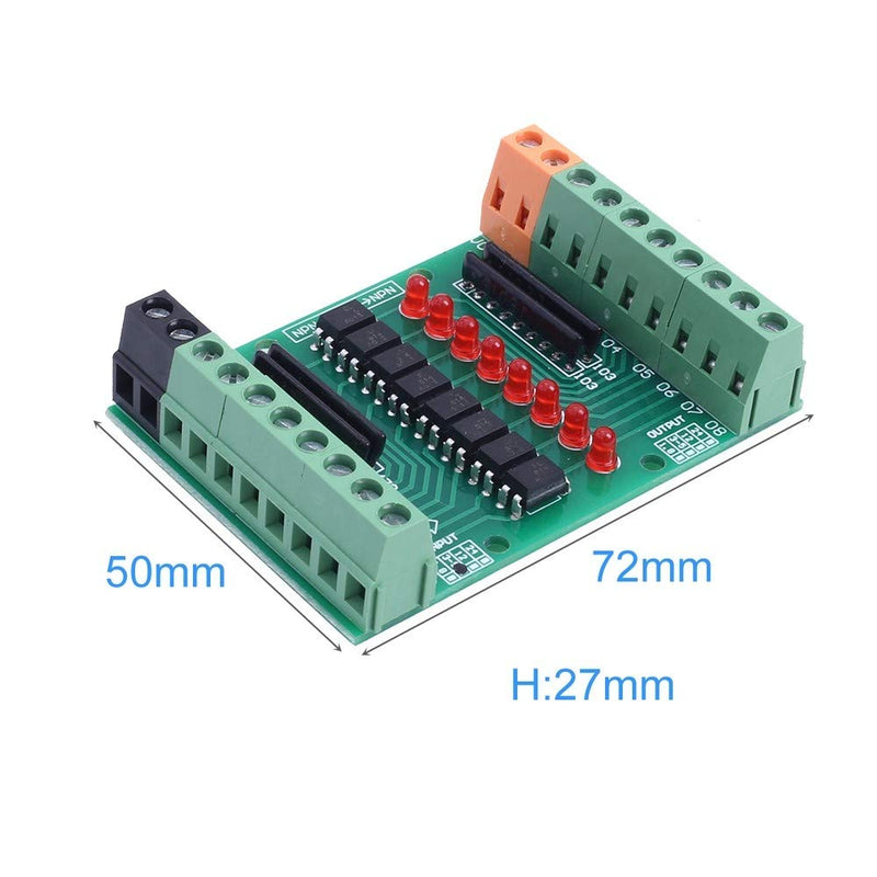 [Australia - AusPower] - 8-Channel Optocoupler Isolation Board, DC 3.3V 5V Driver Photoelectric Isolated Module PNP NPN Signal Converter Low High Level Output 