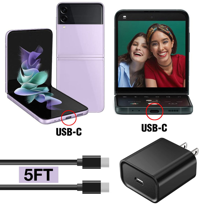 [Australia - AusPower] - 18W USB C Fast Charger for Samsung Galaxy Z Fold 4 5g, Galaxy Z Flip 4 5g & Galaxy Z Flip 3, Galaxy Z Fold 3 Phone 